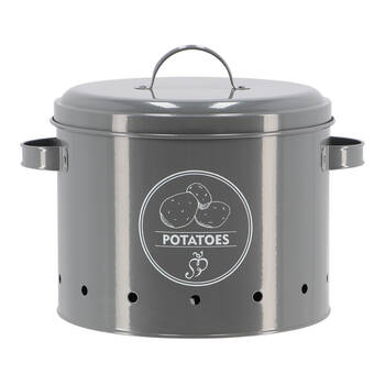 Esschert Design Potato Storage Tin Carbon Steel 28cm Grey