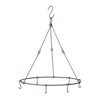 Esschert Design Metal Flower & Herb Drying Rack Kitchen Adjustable Hooks 40cm