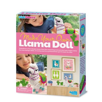 4M KidzMaker Make Your Own 24cm Llama Doll Kids 5y+