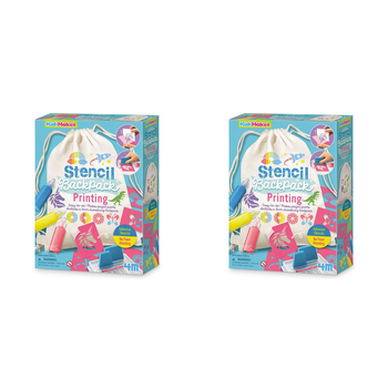 2PK 4M KidzMaker Stencil Backpack Printing Kids Art Kit 5y+
