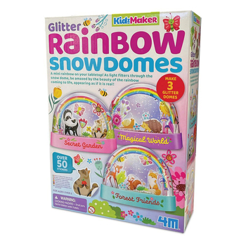 4M KidzMaker Mini Glitter Rainbow Water Domes Art/Craft Kit 5y+
