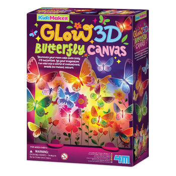 4M KidzMaker 3D Glow Butterfly Canvas Kids Room Decor 5y+