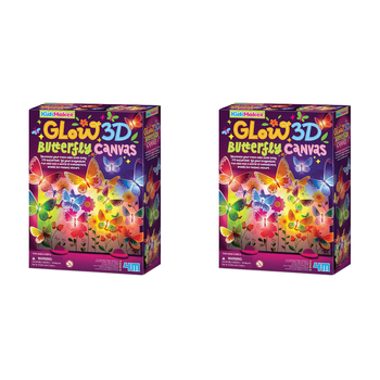 2PK 4M KidzMaker 3D Glow Butterfly Canvas Kids Room Decor 5y+