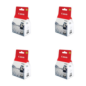 4PK Canon Pixma PG510 Ink Cartridge 220 Page Yield - Black
