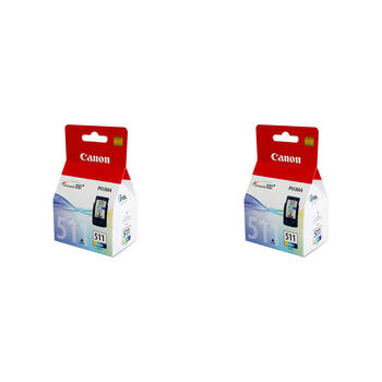 2PK Canon Pixma CL511 Colour Ink Cartridge 244 Page Yield CMY