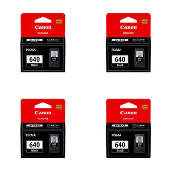 4PK Canon Pixma PG640 Ink Cartridge 180 Page Yield - Black