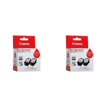 2PK Canon Pixma PG645 + CL646 Ink Cartridge Twin Pack 180 Page
