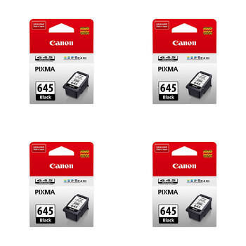 4PK Canon Pixma PG645 Ink Cartridge 180 Page Yield - Black