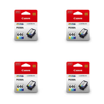 4PK Canon Pixma CL646 Colour Ink Cartridge 180 Page Yield CMY