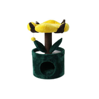 Catio Bucket Pet/Cat House w/ Enchanted Flower Tree - Green