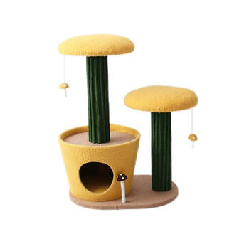Catio 2-Level Yellow Mushroom Pet Cat Scratching Tree