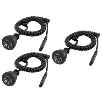 3x 2m Appliance Power Cord Plug Curly FIG-8 Mains Lead Figure 8 IEC- C7 Black