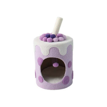 Catio Bubble Milktea Pet/Cat Sleeping House Cave Bed - Purple