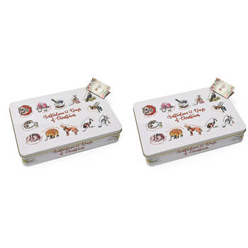 2PK Banksia Red Australian 12 Days of Christmas Decorative Tin w/Shortbread Biscuits