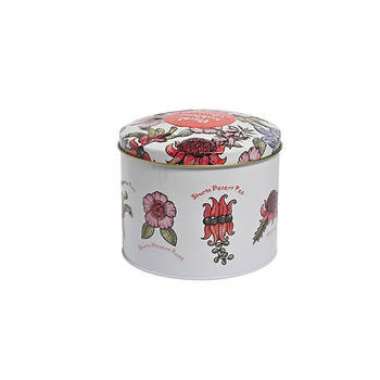 Banksia Red Australian Floral Emblems Tin w/Chocolate Coated Fruit Nut Mix 200g