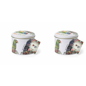 2PK Banksia Red Parrots of Australia Tin w/Dark Chocolate Fruit & Nut Mix 200g