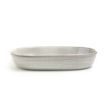 Lunde Ceramic Oval Baker Kitchen Accessory Dishwasher Safe 36x26cm Reactive Grey