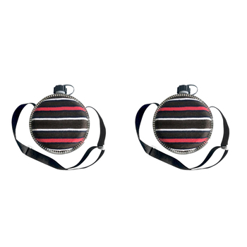 2x Wildtrak 2-Quart Canteen Flask w/ Shoulder Strap - Black