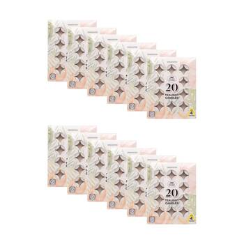 12x 20pc Divine Living Unscented Tealights Candles 4 Hours Burn Time 18.8x15cm