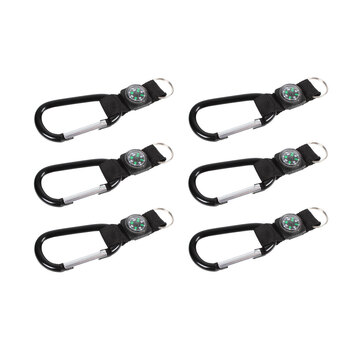 6PK Wildtrak Carabiner Compass Outdoor Camping Navigation 4.5x7.5cm
