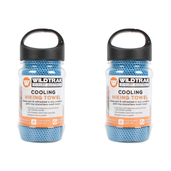 2x Wildtrak 102x30cm Cooling Towel w/ Holder - Assorted