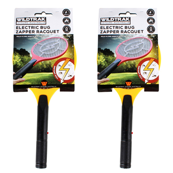 2PK Cockatoo Wildtrak Mosquito Zappa Racquet Insect Zapper - Assorted