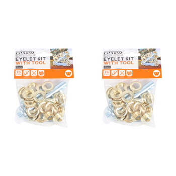 2x 15pc Wildtrak 11mm Eyelet Kit w/ Tool Outdoor Camping