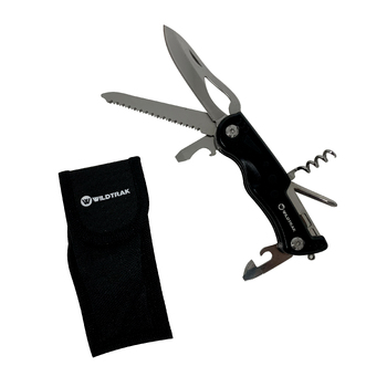 Wildtrak 9-in-1 Aluminium Multi Tool w/ Pocket Knife - Black
