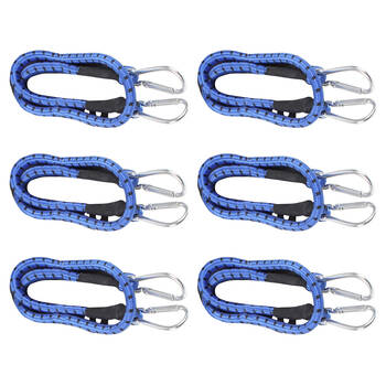6PK Wildtrak Heavy Duty Camping Bungee Cord w/ Carabiner 160cm Assorted