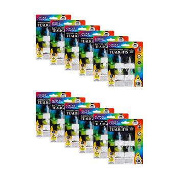 12x 4pc Divine Living Battery Operated Tealights Candles Colour Changing Small