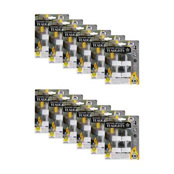 12x 4pc Divine Living Battery Operated Tealights Candles Warm White Small