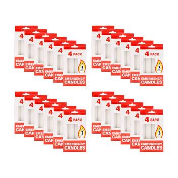 24x 4pc Candle Emergency Lighting Candles 3 Hours Burn Time White