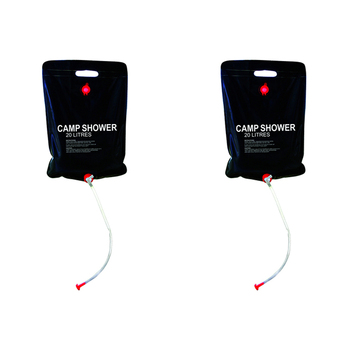 2x Wildtrak Camping 20L/31cm Outdoor Solar Shower - Black