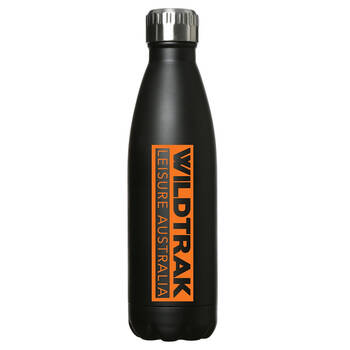 Wildtrak Stainless Steel 500ml Drinking Water Bottle Leak Proof Black