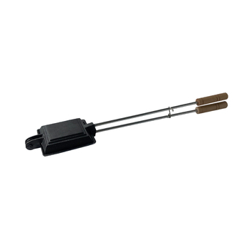 Wildtrak 38cm Jaffle Cast Iron Single w/ Wood Handle - Black