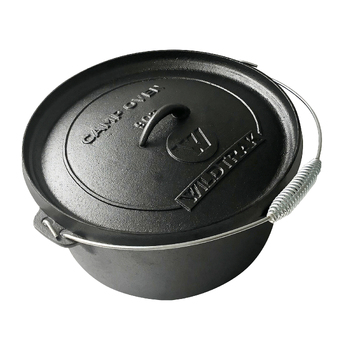 Wildtrak Round 9qt/31cm Cast Iron Camp Oven - Black