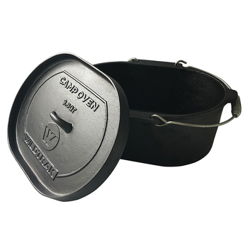 Wildtrak Oval 9.5qt/38cm Cast Iron Camp Oven - Black