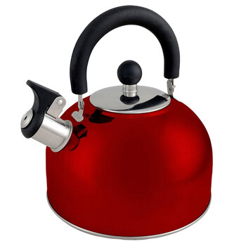 Wildtrak 2.5L Whistling Kettle Camping Hot Water Boiler - Red
