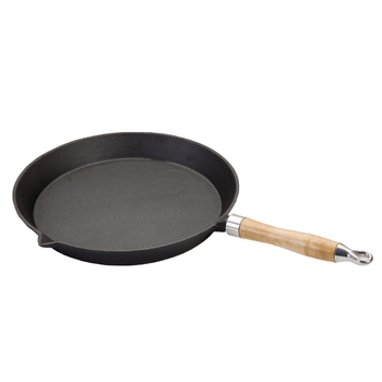 Wildtrak 29cm Cast Iron Fry Pan Camping Cookware - Black