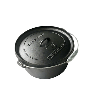 Wildtrak Cast Iron 12qt/37cm Camp Oven Pot - Black
