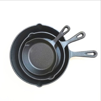 3pc Wildtrak 15/20/25cm Cast Iron Frying Pan Set - Black