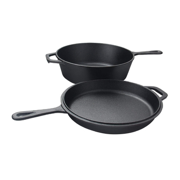 Wildtrak 3.2qt Cast Iron 26.5cm Combo Cooker Camp Over/Frying Pan Set