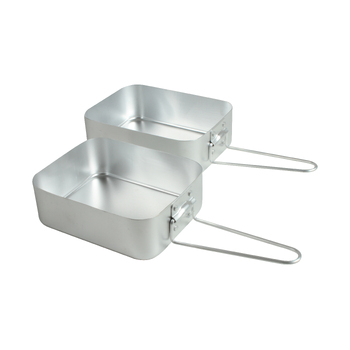 2pc Wildtrak Aluminium 2-Party Mess Kit Camping Pan - Silver