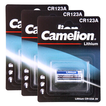 3PK Camelion Lithium 3V CR123 Single Card