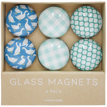 6pc LVD Goose Glass 11.5cm Fridge Magnet Home Decor Round Set