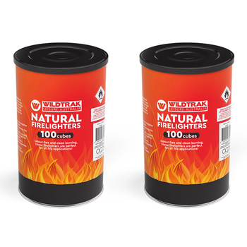 2x 100pc Wildtrak Natural Wooden Firelighters Camping Cooking Fire Starter