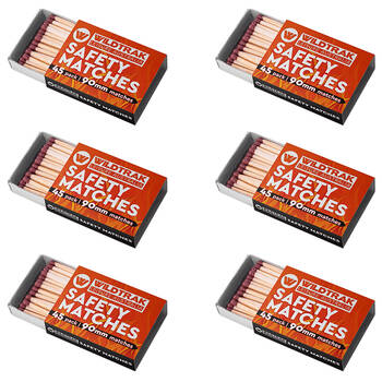 6x 45pc Wildtrak Matches Camping Match Sticks