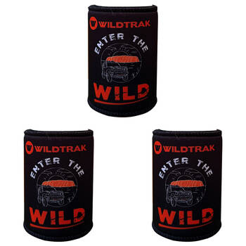 3PK Wildtrak Enter The Wild Bottle/Can Stubbie Holder Magnetic Black