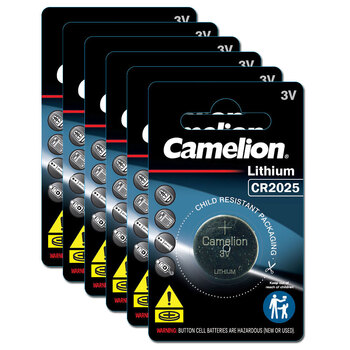 6PK Camelion Lithium 2025 Button Cell 3V Batteries For Calculator/Watch