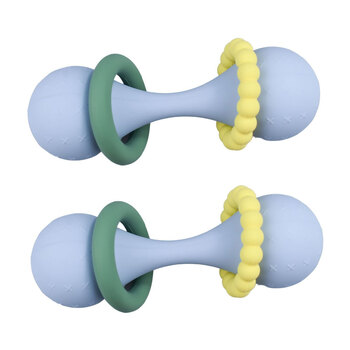 2PK Koala Dream Silicone Sensory Maraca Ratttle Blue 0M+